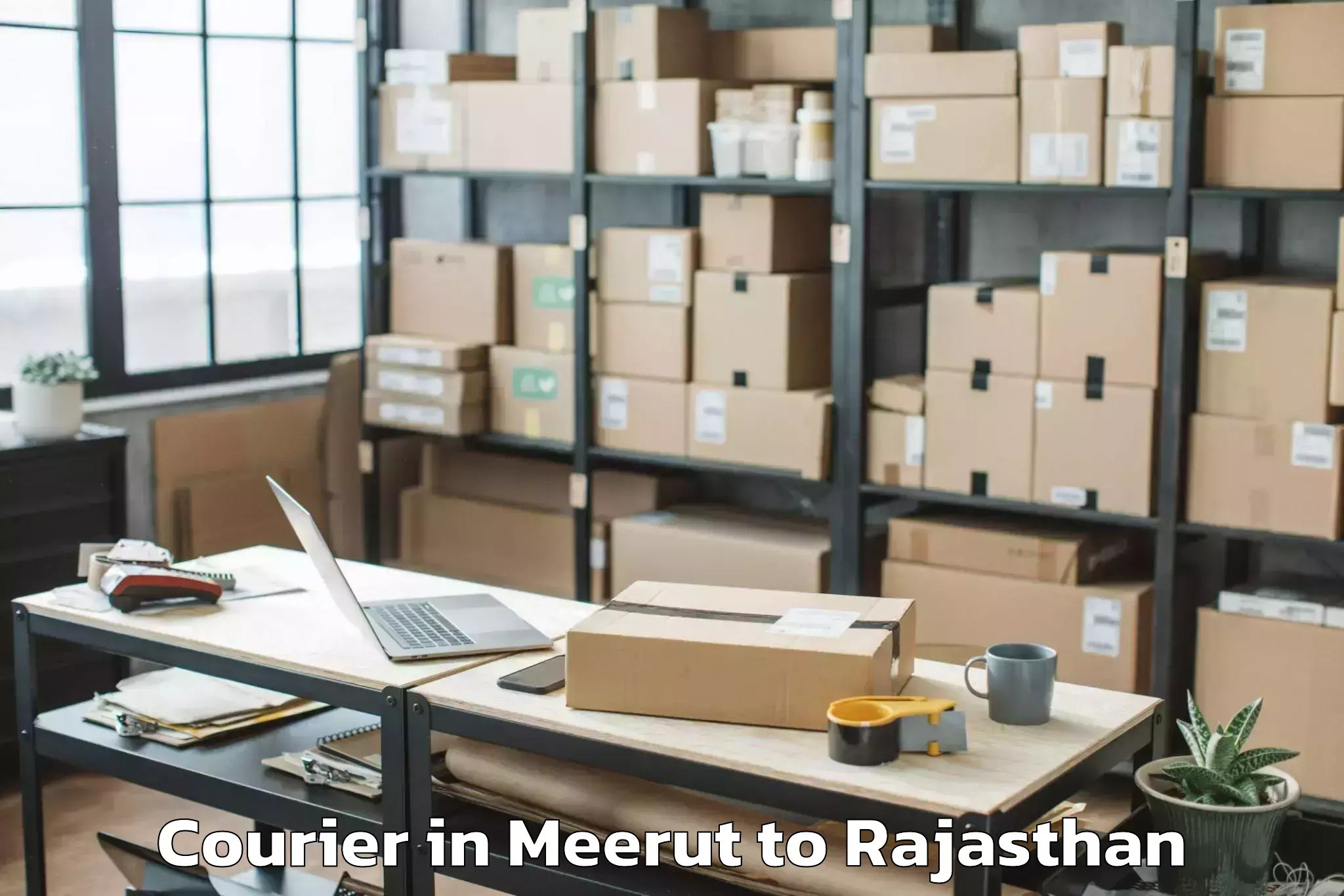 Reliable Meerut to Khairthal Courier